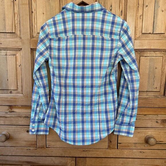Peter Millar Womens Size Small Colorful Plaid Golf Pride Button Front Shirt Blue - Picture 5 of 5